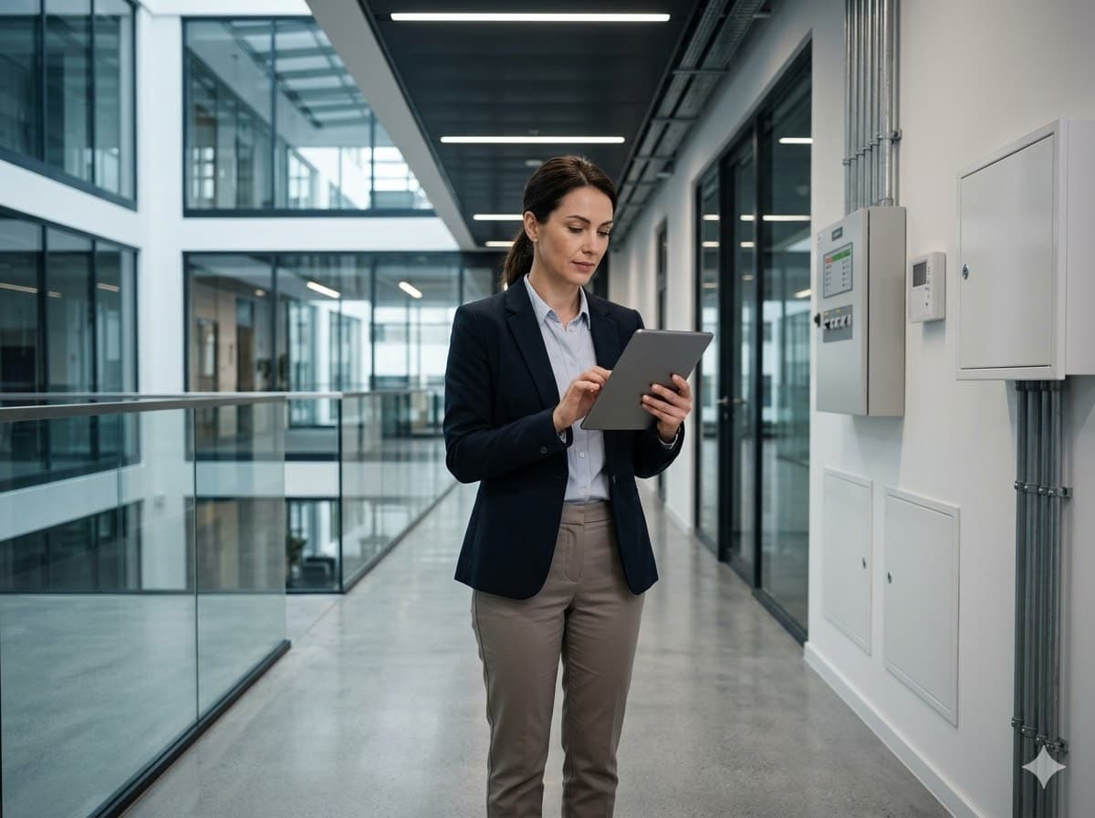 Commercial property operations environment with facilities and portfolio context